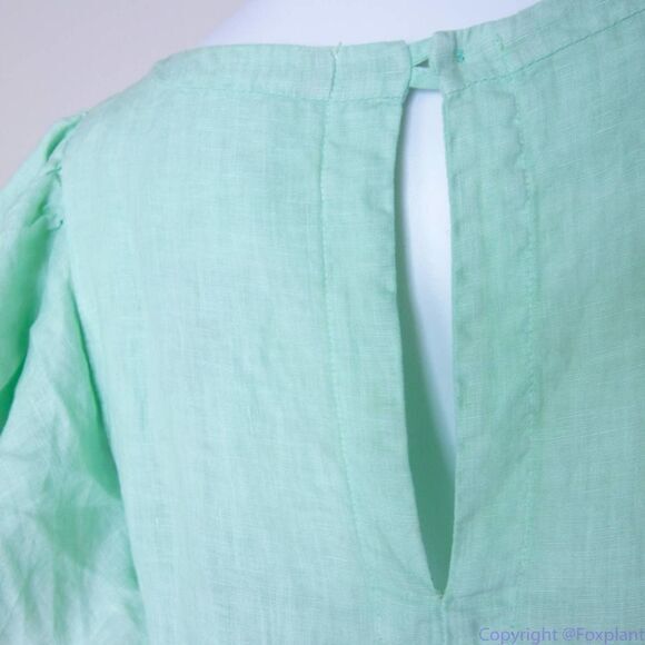 NEW Gotha Italian-made Linen short sleeve shift dress, light green, side pockets - Picture 12 of 16